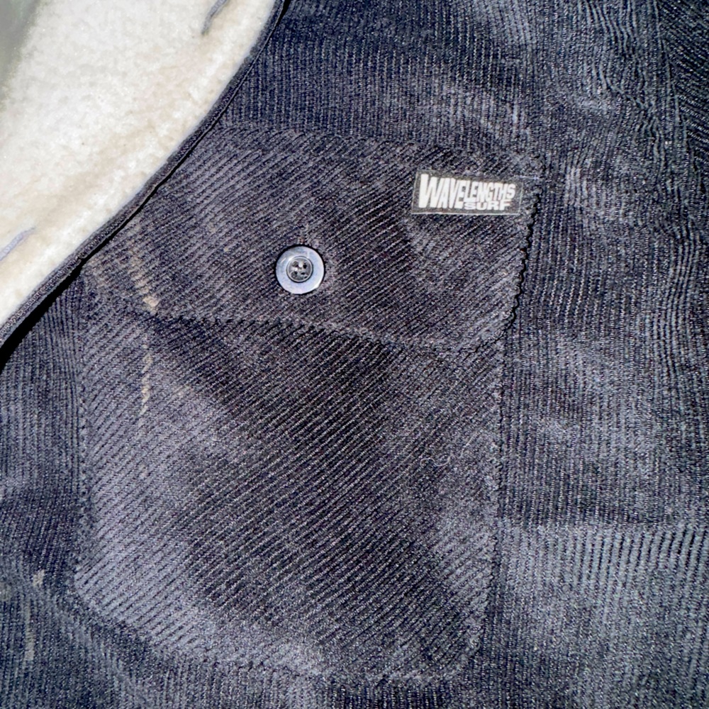 Once worn surf Morro Bay fleece lined corduroy button down jacket